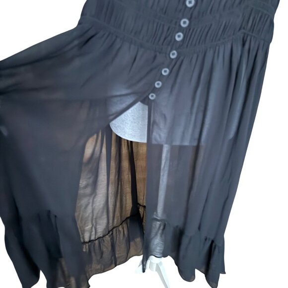 Torrid Black Chiffon Button-Up Sheer Dress Tunic 2X 18-20 NWT - Picture 3 of 6